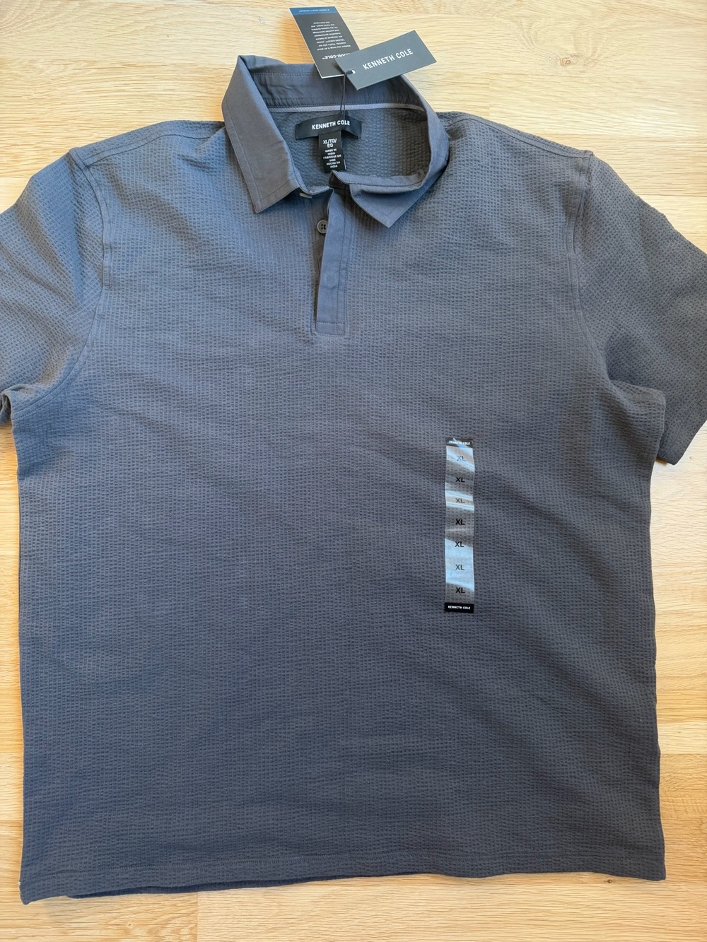 Kenneth Cole Men's Charcoal Textured Polo